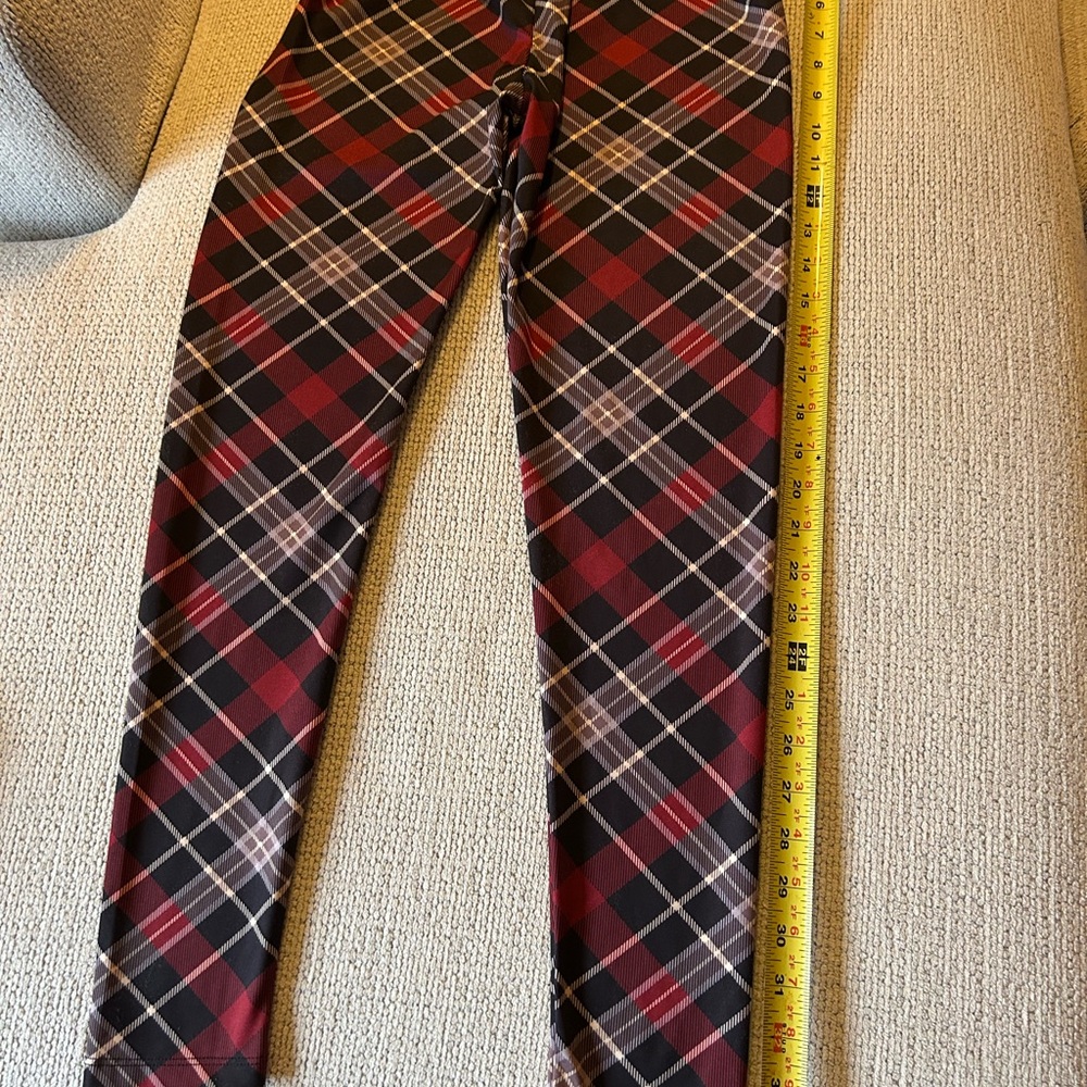 LBisse Red and Black Plaid Leggings